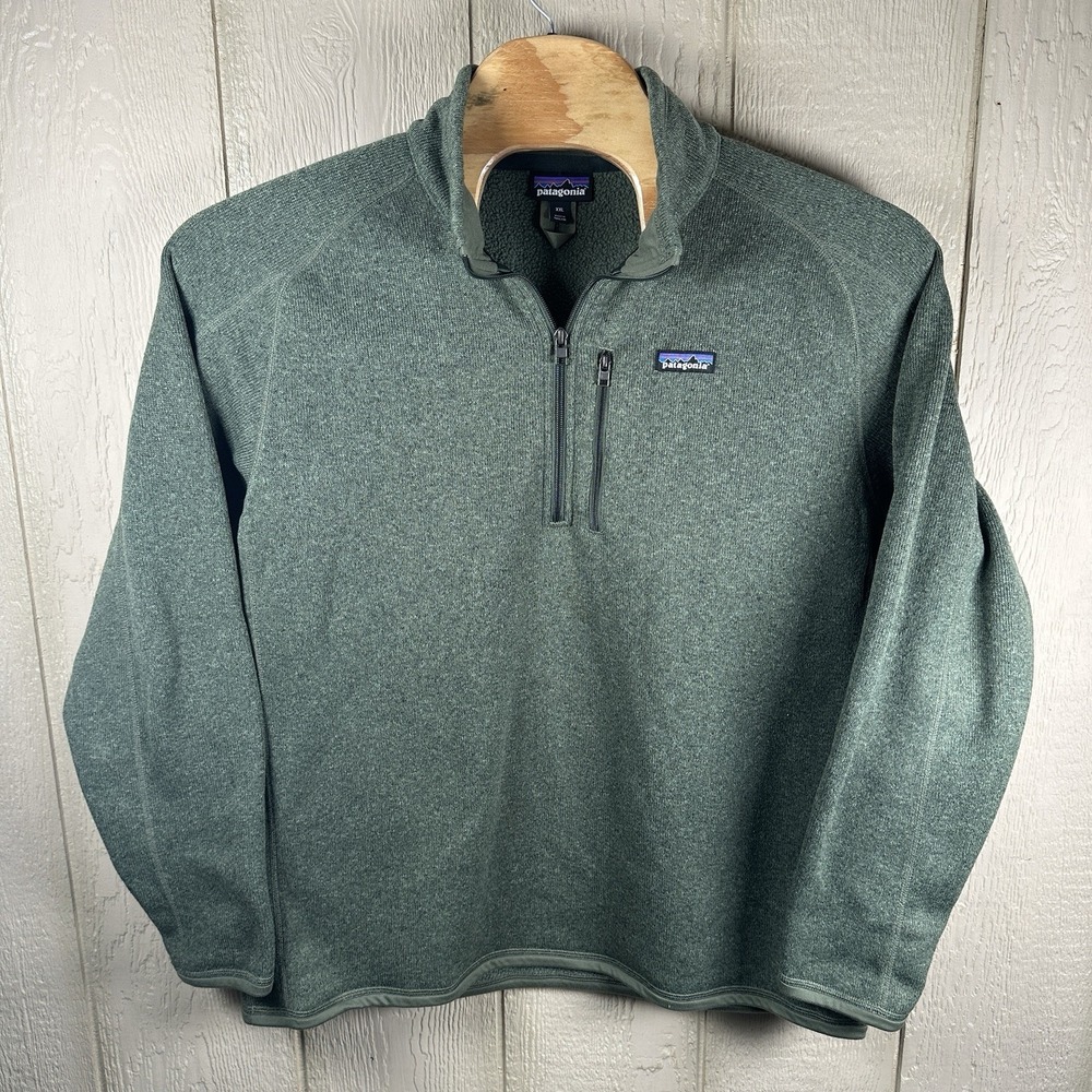 Patagonia Better Sweater Mens 2XL XXL Green 1/4 Zip Fleece Pullover Chest Pocket